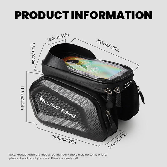 LLAMA TRIKE Waterproof Front Frame Bag with Phone Holder