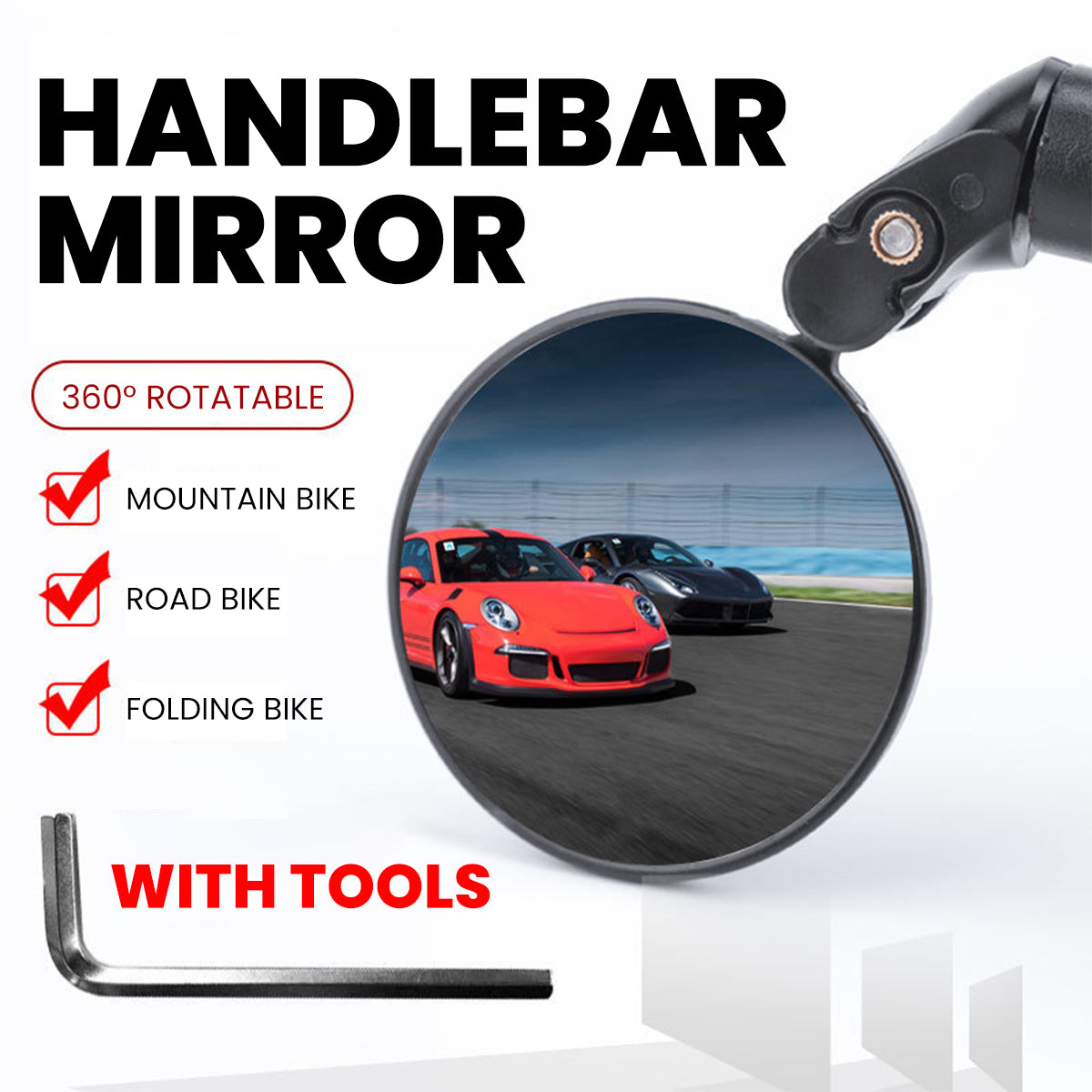 LLAMA TRIKE Foldable Convex Rearview Mirror