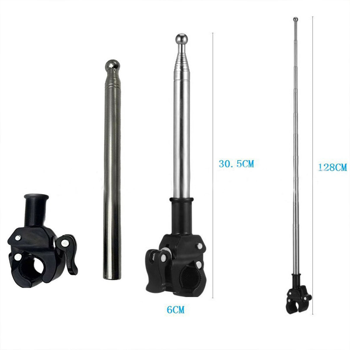 LLAMA TRIKE Extendable Flagpole with Alligator Clip