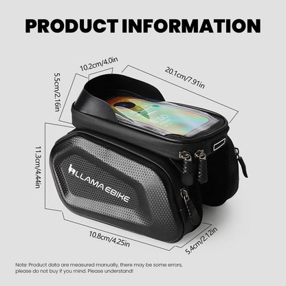 LLAMA TRIKE Waterproof Front Frame Bag with Phone Holder