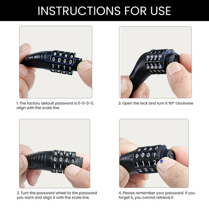 LLAMA TRIKE Modern Minimalist Bike Chain Lock with Combination Code