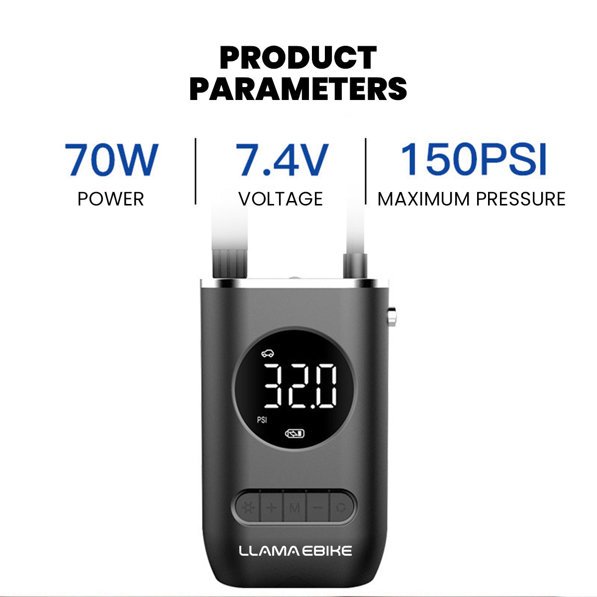 LLAMA TRIKE Portable Rechargeable Air Pump for Car Bicycle and Motorcycle Tires