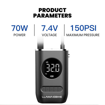 LLAMA TRIKE Portable Rechargeable Air Pump for Car Bicycle and Motorcycle Tires