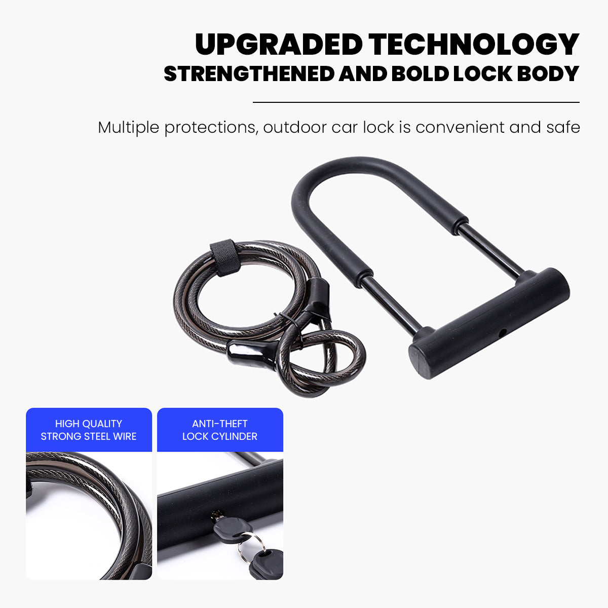 LLAMA TRIKE Heavy-Duty Portable Bike Lock Set